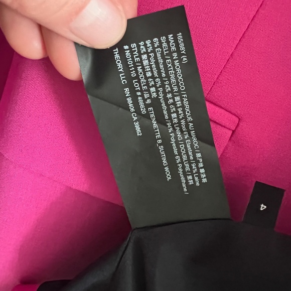 THEORY ETIENNETTE BLAZER Size 4 Pink - Picture 6 of 7